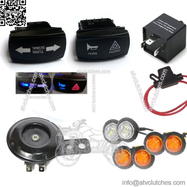 Street Legal LED Rocker Switch Turn Signal Kit For UTV SXS Kawasaki Mule Teryx 4