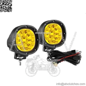 for ATV UTV Pair 4in 80W LED Work Lights Amber Offroad Driving Fog Lamp (For: More than one vehicle)