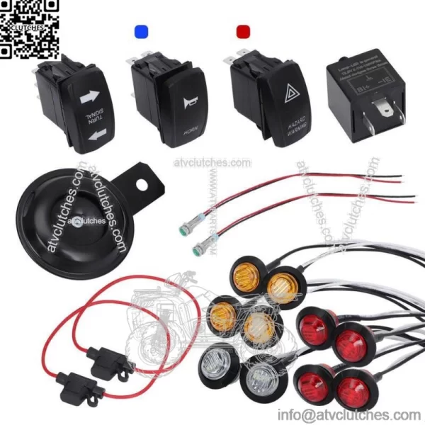 For Kawasaki LED Turn Signal Kits & Horn Mule Pro Teryx Teryx 4 Streel Legal UTV