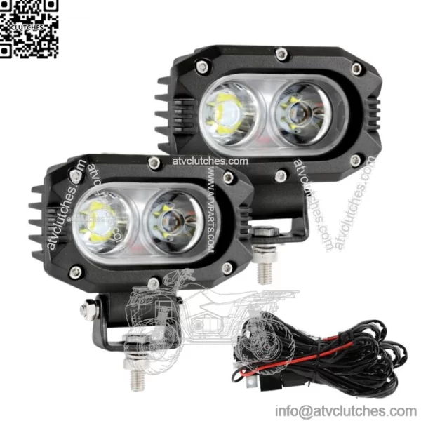 4" LED Work Light Bar Flood Pods Fog Driving Lamp for Can-am Polaris ATV (For: More than one vehicle)