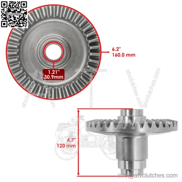 Rear Differential Gear Ring & Pinion For Polaris Scrambler XP 1000 2015-2018 (For: Polaris) - Image 2