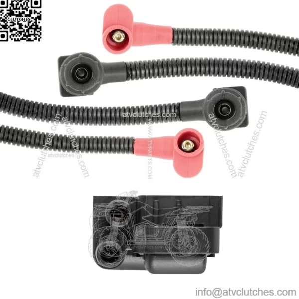 Fits Polaris RZR 800 Ignition Coil w/ Spark Plug Wire 52 and 59.3 cm EFI 2011-14 (For: Polaris) - Image 2