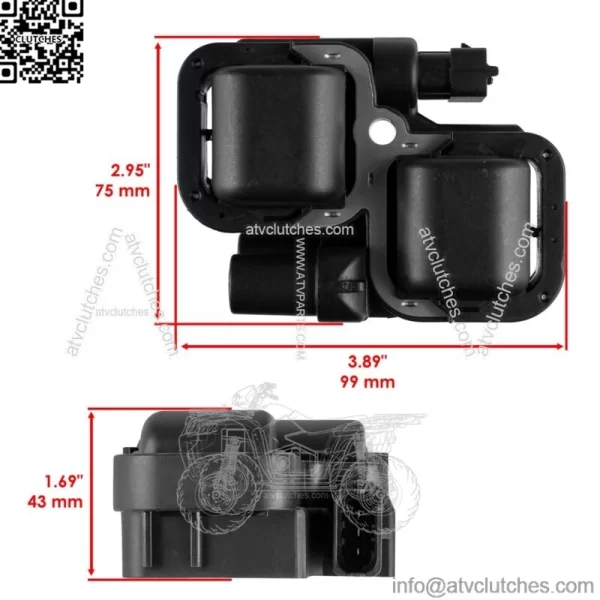 Ignition Coil with Spark Plug Wires for Polaris Ranger 1000 XP 2017-2018 (For: Polaris) - Image 3