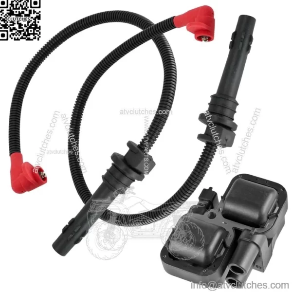 Ignition Coil with Spark Plug Wires for Polaris 4017693 | 4017692 | 2876049  (For: Polaris)