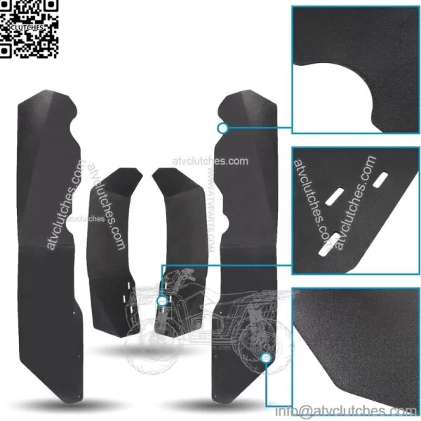 4PCS Extended Fender Flares Mud Guards Flaps for 2014-2023 Polaris RZR XP 1000 (For: Polaris) - Image 2