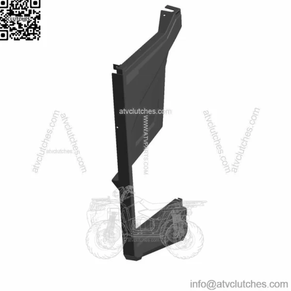 Polaris Fender-Mid, Crew, Right, Gloss Black,  OEM Part 5451102-070 (For: Polaris) - Image 4