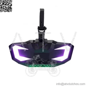 UTV Rear View Center Mirror w/RGB Lights For 1.6-2" Polaris RZR XP PRO Can-Am X3