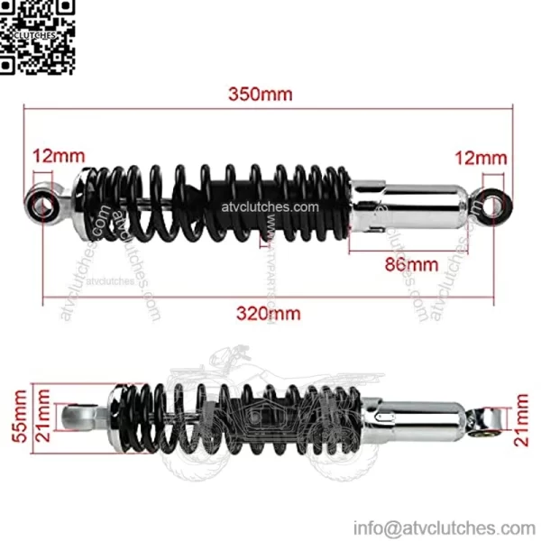 FLYPIG 12.5" 320mm Shock Absorbers 90cc 110cc 125cc 150cc Dirt bike ATV GS125 CB1000 CL100 CR100 CX500 MR175 MT125 SL100 TL125 KLX110 Ninja 1000 ZRX1100 FJ1100 YZ100 1961-2015 for Suzuki Kawasaki - Image 2