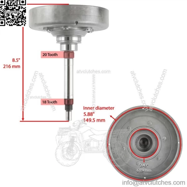 Wet Clutch Centrifugal Drum Housing fits Yamaha Rhino 700 YXR700F 2008 2009-2012(For: Yamaha Rhino 700) - Image 2