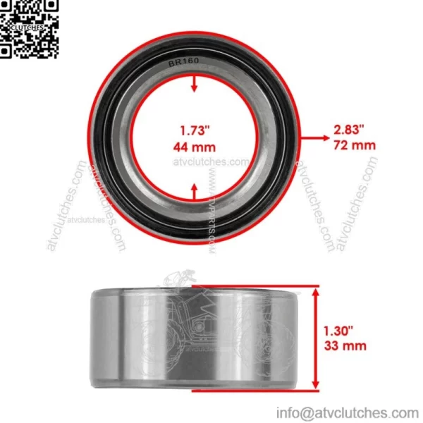 Front Wheel Hubs w/ Studs & Bearings for Polaris RANGER CREW 1000 XP 2017-2018 (For: Polaris) - Image 4