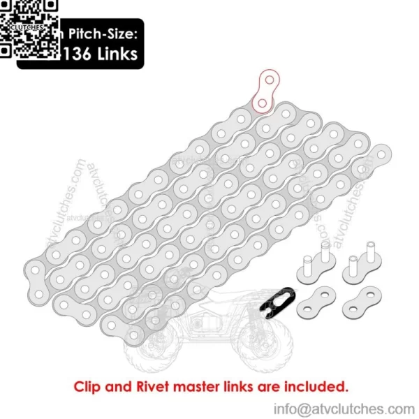 Drive Chain For Polaris Sportsman 90 2001-2014 / Sportsman 110 2016-2021 - Image 2