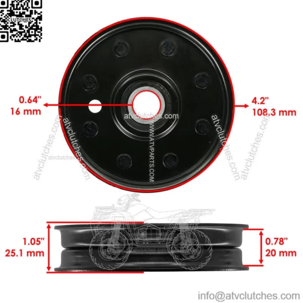Flat Idler Pulley For John Deere LX188 LX280 LX289 X300R X305R AM37249 AM107468 - Image 2