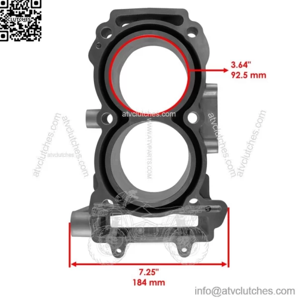 Cylinder For Polaris Ranger 1000 2020-2021 93mm Bore 3023156 3023155 (For: Polaris) - Image 2