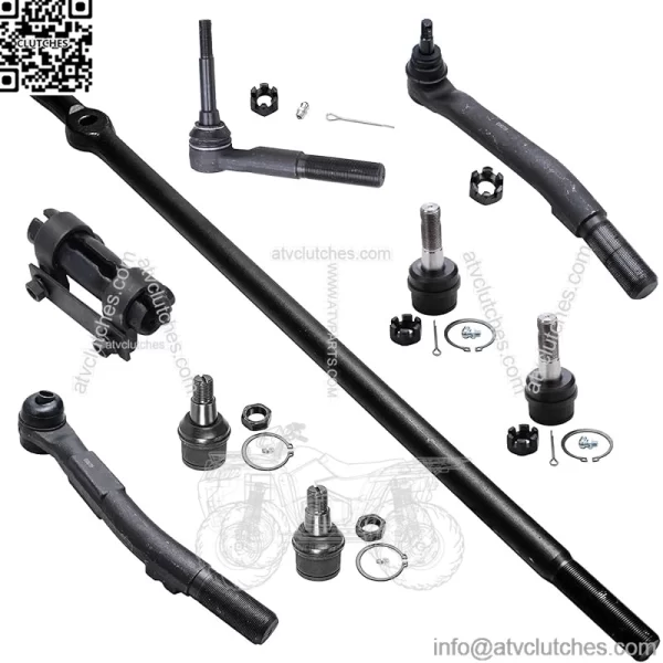 4WD Front 9pc Suspension Kit for 05-16 Ford F-250 F-350 Super Duty 4 Ball Joints 2 Outer Tie Rods 1 Outer Steering Tie Rod at Pitman Arm 1 Adjustment Sleeve 1 Center Link Replacement