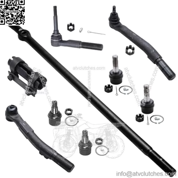 4WD Front 9pc Suspension Kit for 05-16 Ford F-250 F-350 Super Duty 4 Ball Joints 2 Outer Tie Rods 1 Outer Steering Tie Rod at Pitman Arm 1 Adjustment Sleeve 1 Center Link Replacement - Image 2