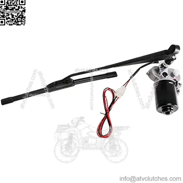 Universal 12V 110 Degree Electric UTV Windshield Wiper Motor Kit with Windshield Washer Pump Kit Fit for Polaris Ranger RZR Kawasaki Honda Pioneer Golf Cart Arm/Blade Size:15.7"/17.7" - Image 5