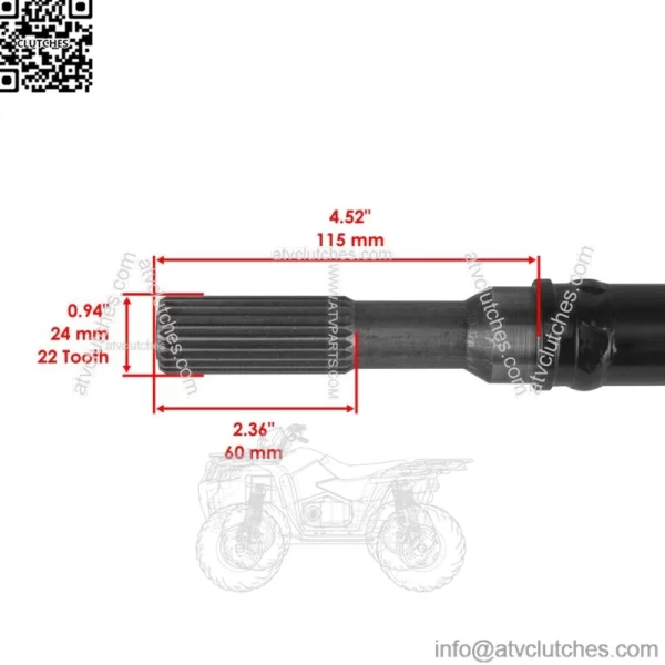 Rear Prop Shaft For POLARIS RZR XP 1000 SPORT/PREMIUM 2021 (For: Polaris) - Image 2