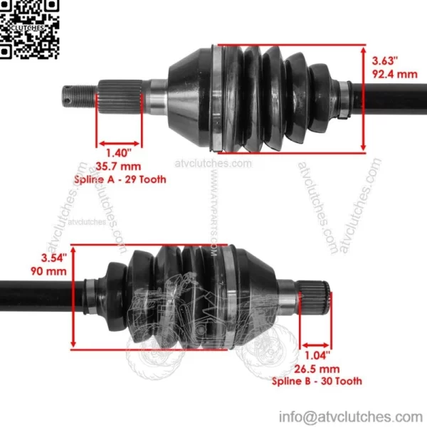 Rear Left Or Right CV Joint Axle For Can-Am Maverick X3 Max Turbo RR XRS 2020-24 - Image 3