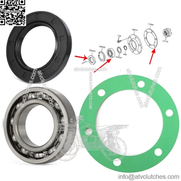 For Kawasaki Mule #92049-1298 Inside Rear Axle Bearing &Seal &Gasket #11060-1251 (For: More than one vehicle)