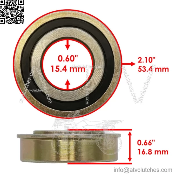 Front Wheel Fork Flanged Bearing for Dixon Black Bear ZTR34 ZTR44 / 539112660 - Image 2