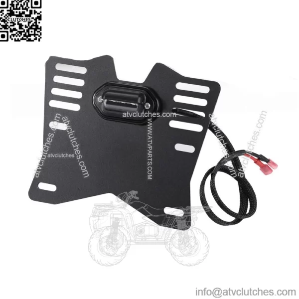 UTV ATV License Plate Holder Led Light Bracket for Polaris Ranger RZR Can-Am X3