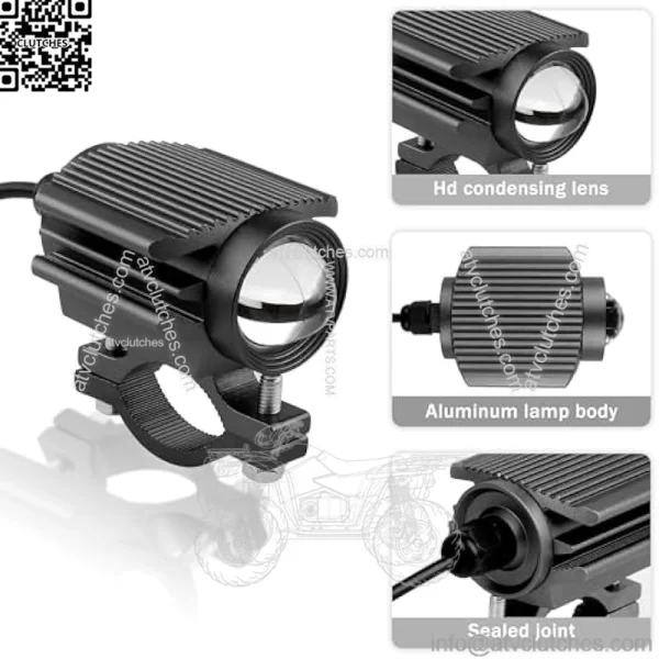 2PCS Motorcycle LED Spotlight,Waterproof Aircraft Models Motorcycle LED Lights for Headlight & Fog Lights,Universal Super Bright LED Spot Lights for Motorcycles Bicycles (Black) - Image 3
