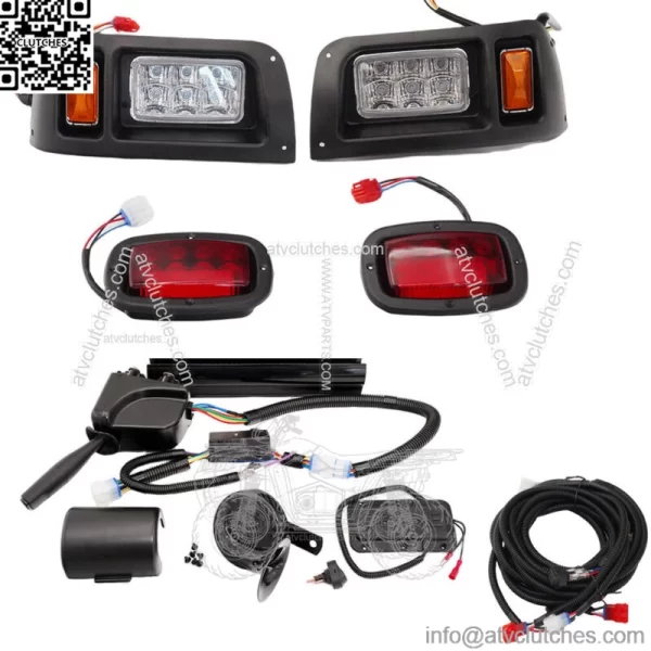 For Club Car DS Carts 1993-UP Golf Cart LED Headlight and Tail Light Kit