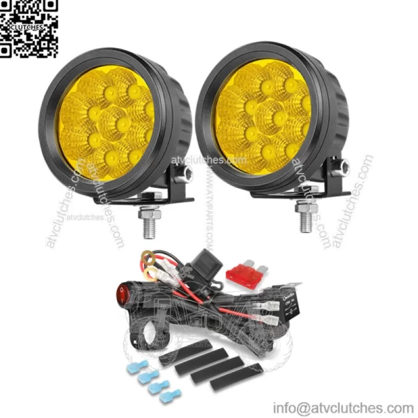 For Kawasaki Z1000 3.5" Amber LED Motorcycle Auxiliary Headlight Driving +Wiring (Fits: Yamaha)