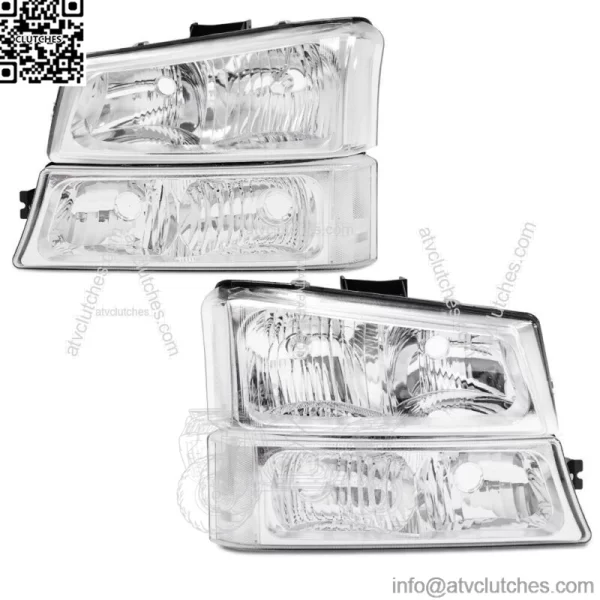 Chrome Clear Corner Headlights+Signal Bumper Lamp Fit For 03-06 Chevy Silverado (For: More than one vehicle)