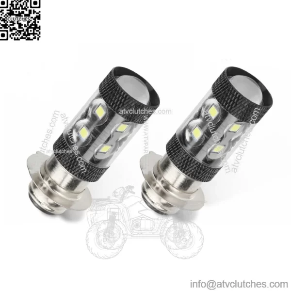 2x 6000K HID White H6M LED Headlight For Yamaha YFZ450R Rhino 700 YFM660