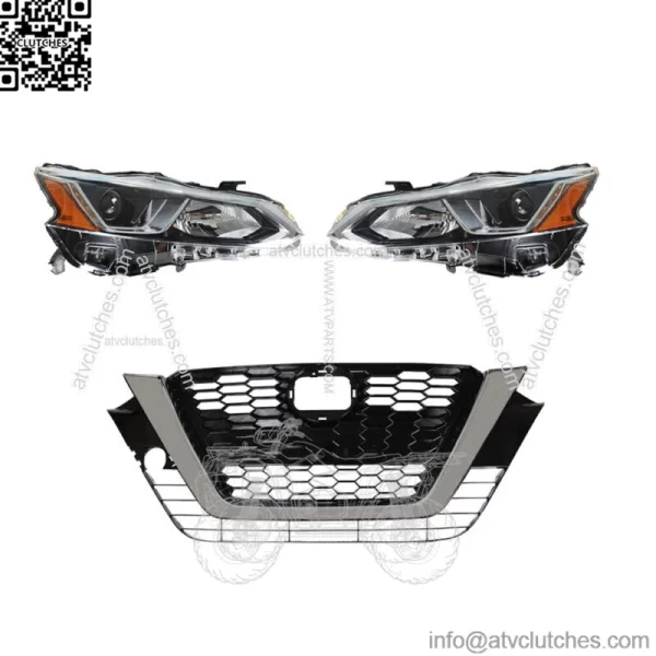 For 2019-2020 Nissan Altima Left Right Halogen Headlight+Front Grille Assembly - Image 2