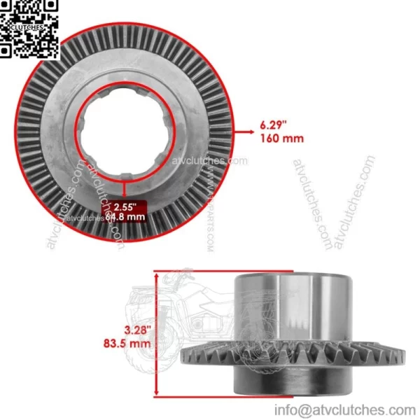 Front Differential Ring & Pinion For Polaris 3235175 3235387 3233944 - Image 2