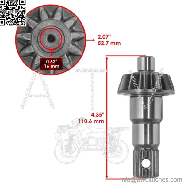 Front Differential Ring & Pinion For Polaris 3235175 3235387 3233944 - Image 3