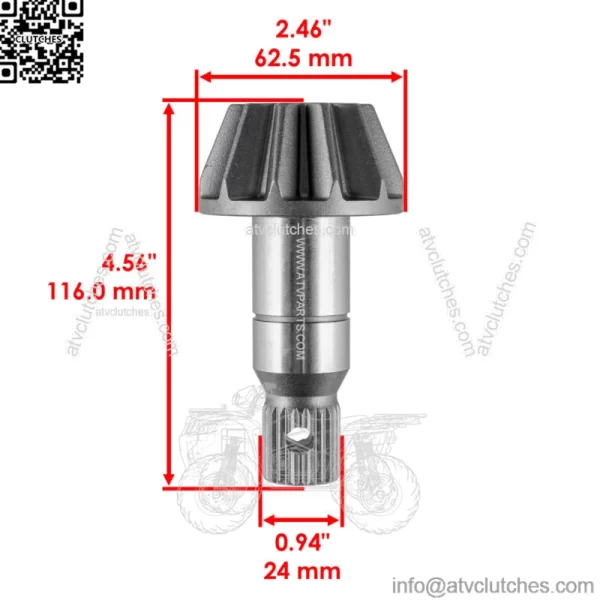 Front Differential Gear Pinion Kit For Polaris RZR XP 4 Turbo 2017-2018 2021 - Image 3