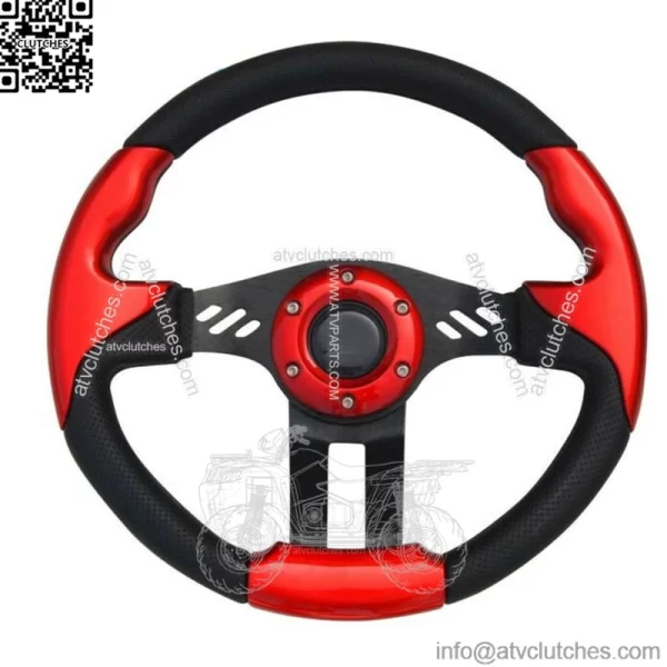 12.5" Golf Cart Steering Wheel Red For EZGO Club Car Yamaha, Comfortable Grip