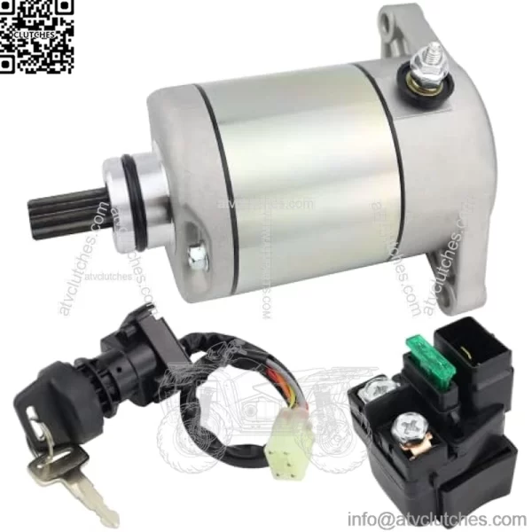 Starter Motor & Solenoid Relay & Ignition Switch for Suzuki ATV Eiger 400 2WD 4WD LT-A400 LT-F400 2002-2007 3545-016 31100-38F00 3313-719 31210-PWB1-900 SM-14241