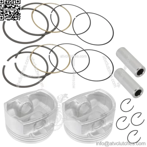 2 Cast Aluminium Cylinder Piston Kit for Polaris Sportsman 800 EFI 2005-2014 (For: Polaris Sportsman 800)