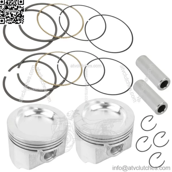 2 Cast Aluminium Cylinder Piston Kit for Polaris Sportsman 800 EFI 2005-2014 (For: Polaris Sportsman 800) - Image 2
