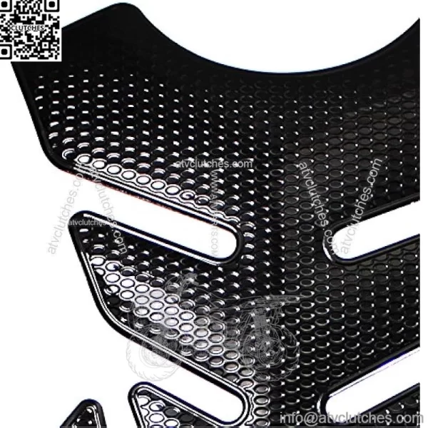 3D 4-Piece Customize Fuel Tank Pad Decal / Sticker Perforated Black w/Black Trim - Image 2