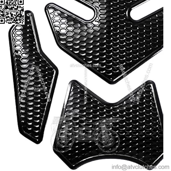 3D 4-Piece Customize Fuel Tank Pad Decal / Sticker Perforated Black w/Black Trim - Image 3