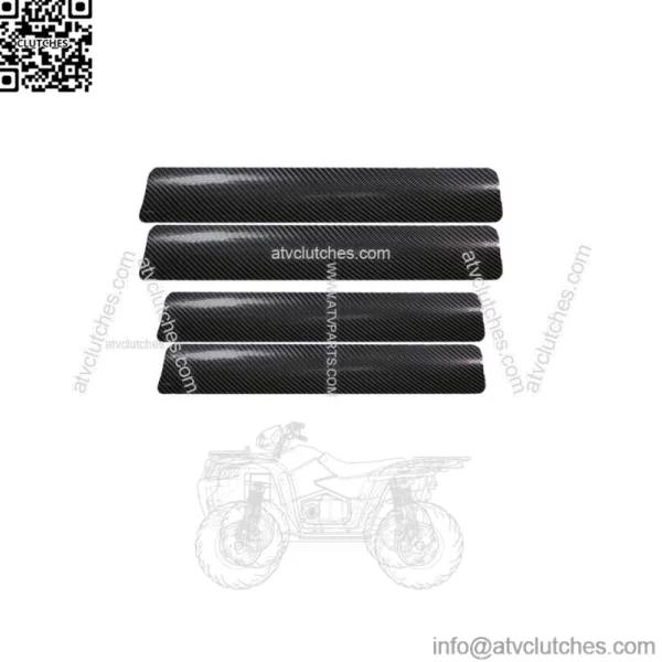 4x Car Door Plate Sill Scuff Cover Anti-Scratch Carbon Fiber Sticker Black Parts (For: Ford F-150)