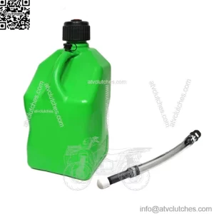 Green 5.5 Gallon Square Utility Jug Gas Can + Deluxe Fill Hose