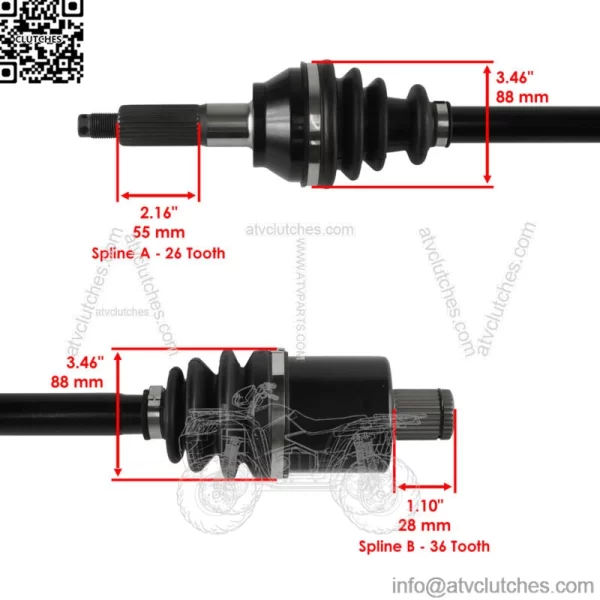 Rear Left Or Right CV Joint Axle W/ Bearing for Polaris Sportsman 800 EFI 2005 (For: Polaris Sportsman 800) - Image 3