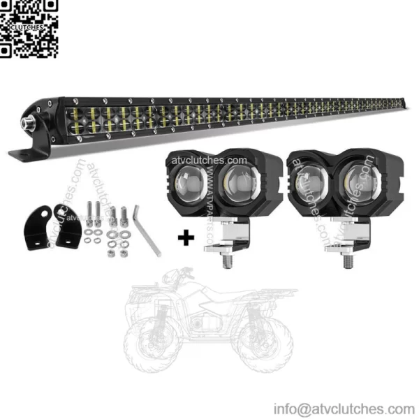 For Can-Am Maverick X3 MAX Turbo 42" LED Light Bar Roof + 3" Dual Color Pods