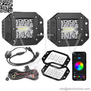 For Can Am Maverick X3 & Max 2017-23 4" Flush Mount LED Lights Rear Bumper Wire