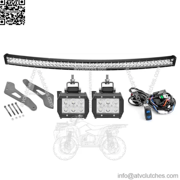 For Can-am Maverick X3 Max 50" LED Light Bar Roof Bracket Wire+3" Light Pods