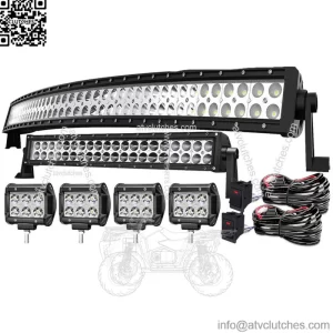 For Can Am Maverick X3 17-UP 42" Curved LED Light Bar Upper Roof Driving Combo