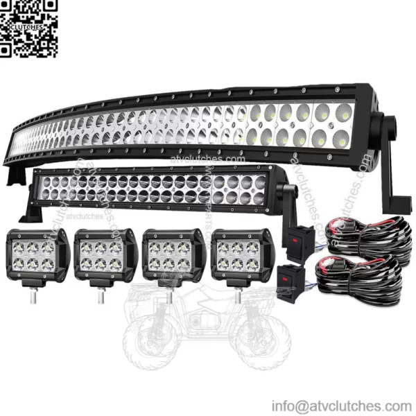 For Can Am Maverick X3 17-UP 42" Curved LED Light Bar Upper Roof Driving Combo