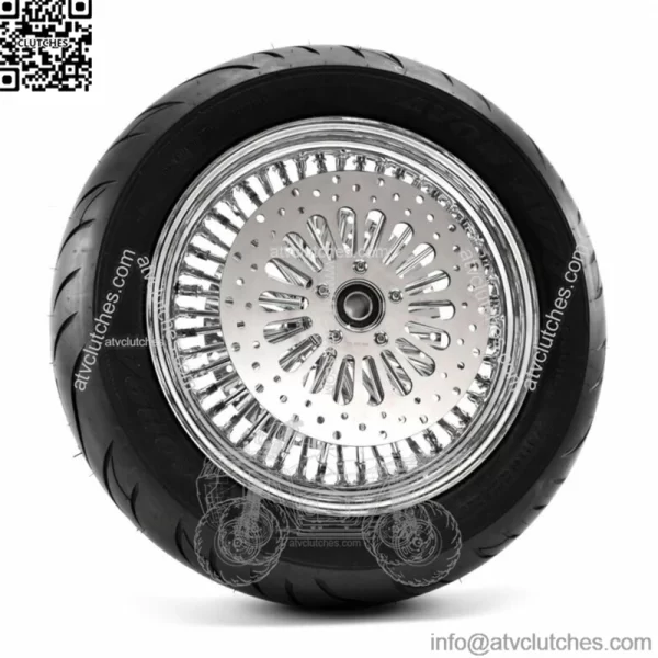 Ultima Chrome 16 3.5 48 Fat King Spoke Front Rim BW Tire Package Harley 08+ DD (For: Harley-Davidson)