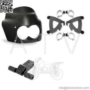 Memphis Shades Road Warrior Fairing Mount 11" Dark Black Windshield Harley Dyna (For: Harley-Davidson)